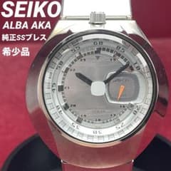希少 SEIKO ALBA AKA ツノ スモセコ QZ 電池交換済 純正ベルト - メルカリ