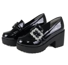 厚底 ビジュー バックル パンプス ラブハンターLOVE HUNTER