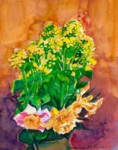 花の水彩画,F6歳をサイズ,額縁付き 花の水彩画,F6歳をサイズ,額縁付き - メルカリ