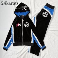 24karats EXILEベロア ジャージ上下 セットアップ 黒 青 150 - メルカリ