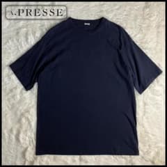 【A.PRESSE】コットンカシミヤ Tシャツ ネイビー サイズ3のサムネイル