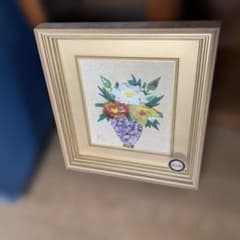 天然石 貴石絵 額絵 額縁 工芸品 ストーンアート 昭和 レトロ 宝石画