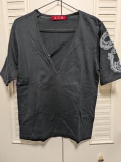 A.S.M. ブラック Vネック Tシャツのサムネイル
