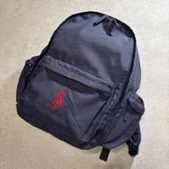 y2k ralph ラルフローレン big ビッグポニー リュック ネイビー 赤