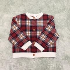 ベビー・キッズ服 Cottoli カーディガン ニット 秋冬 チェック 95cmのサムネイル