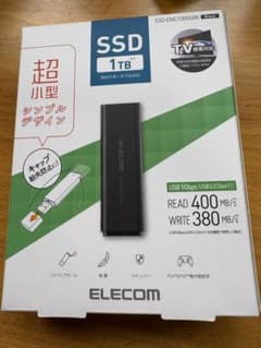 新品未使用。ELECOM 1TB 外付けSSD ESD-EMC1000GBK ①のサムネイル