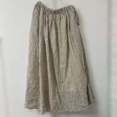 POUDOU DOUコットン ベージュ花柄ロングスカートのサムネイル