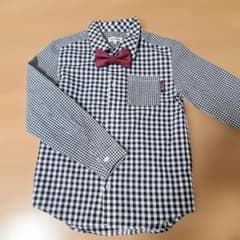 SHOO・LA・RUE チェックシャツ 140 蝶ネクタイ付のサムネイル