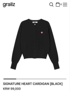 SIGNATURE HEART CARDIGAN [BLACK]のサムネイル