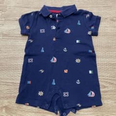 Ralph Lauren ネイビー ボート柄ロンパース 6M マリンのサムネイル