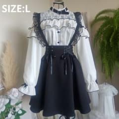 Dear My Love Heart Choker Lace Frill Blouse with Ribbon and Heart Buttons