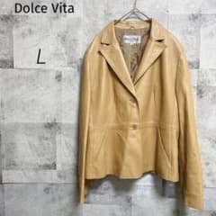 Dolce Vita【L】テーラードジャケット レザージャケット キャメル 羊革