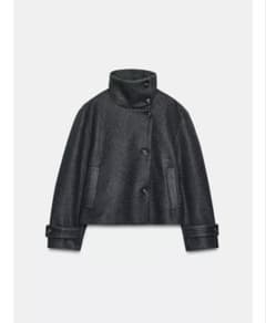 完売品⭐︎ZARA ハイネックショートコート S グレーマール - メルカリ