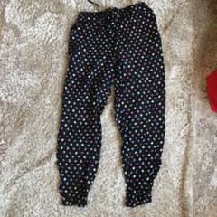プリントドレープパンツ　ドット　ブラックのサムネイル