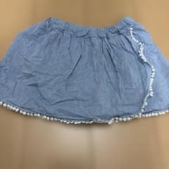 ポンポン付き キュロットスカート ブルーのサムネイル