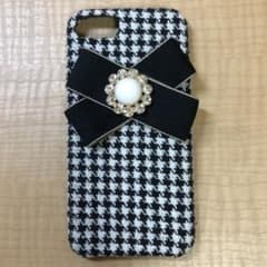千鳥柄ケース リボン スマホケース iPhone8.7のサムネイル