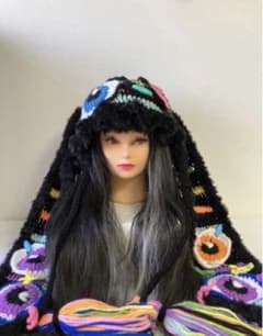 うさ耳ニット帽　ネコ耳ニット帽　ボンネット　地雷　量産型　手編み帽子　原宿系　☺︎ うさ耳ニット帽 ネコ耳ニット帽 ボンネット 地雷 量産型 手編み帽子