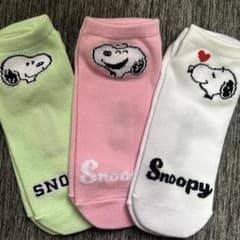 Snoopy スヌーピー ソックス 3足セット　23〜25センチ ③のサムネイル