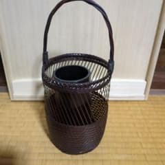 竹籠 花入 手付き 、竹泉在銘アリ華道 茶道具 竹籠 花入 手付き 、竹泉在銘アリ華道 茶道具 - メルカリ