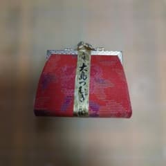 大島紬 がま口 小銭入れ木箱入り（ミニ伊勢木綿の巾着付き）のサムネイル