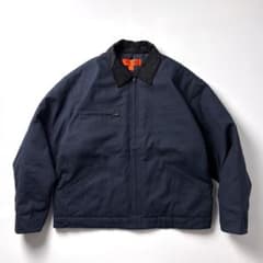 デッドストック】デトロイトジャケット XL ネイビー 企業ロゴ 襟