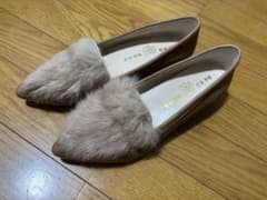 cava cava ファー付きパンプス ブラウンのサムネイル