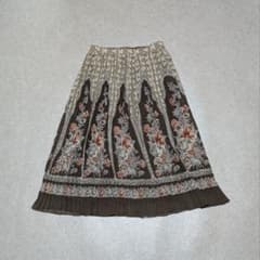 プリーツスカート 総柄 昭和レトロ クラシカル ローズ 薔薇柄のサムネイル