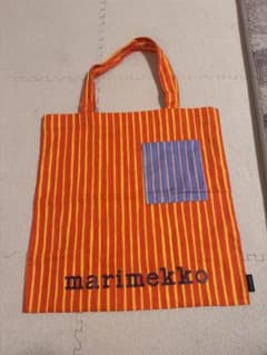 marimekko ストライプ トートバッグ オレンジのサムネイル
