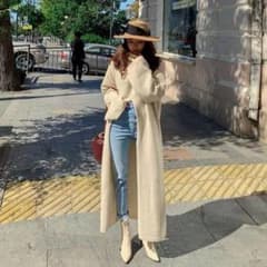 タートルニット ロングニット センタースリットニット 韓国服 韓国レディース服のサムネイル