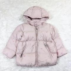 ミキハウス ダウンジャケット 90 うさこ ハート ピンク 刺繍 フード