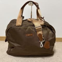 美品 アニエスベー ボストンバッグ 2way ブラウン ナイロン 南京錠
