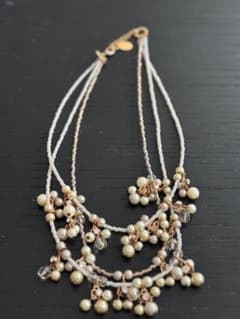 美品】creazioni bianco 多層ビーズネックレス - メルカリ