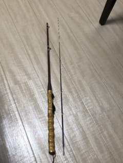 DAM 釣りロッド和竿風 2本継ぎ ハゼ・チヌ・筏釣り 漆塗り 螺鈿細工 美