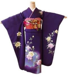 ロング寸 振袖・袋帯・帯〆・帯揚・重ね衿5点セット（正絹）仕立上り