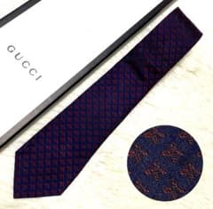 未使用級✨GUCCI アニマリエ 総柄 蜂 ビー ネイビーボルドー 大剣7