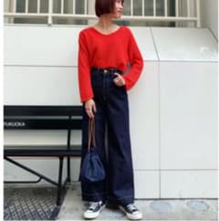 アズールバイマウジー　ハイウエストワイドデニム　xsのサムネイル