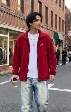 377 英国製 berghaus POLARTEC フリース 赤 Lのサムネイル