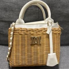 Darich ダーリッチ ラタンスクエアバッグ ホワイト 夏 カゴバッグ かご