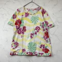 大きいサイズ　美品　レオナール　ブルゾン　トリム　パイピング　ロゴ　花柄　42 大きいサイズ 美品 レオナール ブルゾン トリム パイピング ロゴ 花柄 42