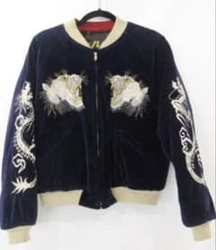 テーラー東洋スカジャン　白虎　別珍　M品番　日本地図　M18427 テーラー東洋 別珍 スカジャン 白虎 日本地図 M18427 - メルカリ