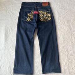 激レア✨エヴィス デニム 家紋 カモメ ゴールド 刺繍 W34×34 - メルカリ