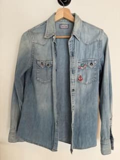 BLUE BLUE デニムシャツ 長袖 アンカー刺繍のサムネイル