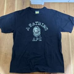 A BATHING APE カモフラロゴ Tシャツ ブラック XLのサムネイル
