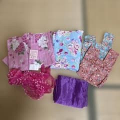 女児浴衣　ピンク＆ブルーのセットのサムネイル