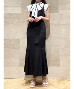 snidel 데님 롱 원피스 플리츠나로장스카