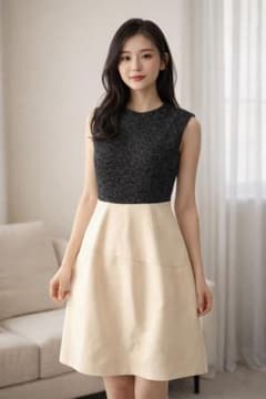 ヨーコチャン 36 バイカラー ワンピース 美シルエット 上品 - メルカリ