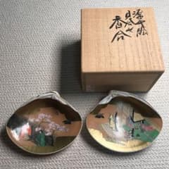 【値下げ】貝合わせ香合「若紫」桐箱入のサムネイル