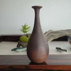 陶芸 華道具 茶道具 備前焼 鶴首一輪挿し 花器 花入れ 和置物 - メルカリ
