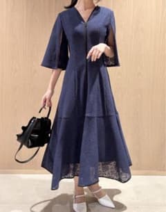 CELFORD 24SS タイルレースバイピングワンピース CELFORD セルフォード タイルレースパイピングドレス ピンク