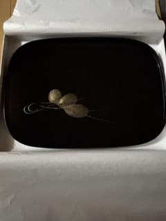 金沢漆器 能作 輪島塗 お盆 長手盆 松蒔絵 黒塗り 木製 漆芸 伝統工芸品 金沢漆器 能作 輪島塗 お盆 長手盆 松蒔絵 黒塗り 木製 漆芸 伝統工芸